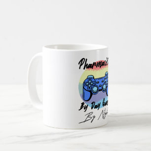 Taza De Café Farmacéutico De Día Jugador De Noche