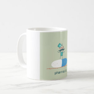 Taza De Café Farmacéutico en cápsula de pastilla azul