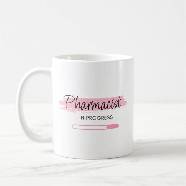 Taza De Café Farmacéutico en Progreso – Personalizado (Izquierda)