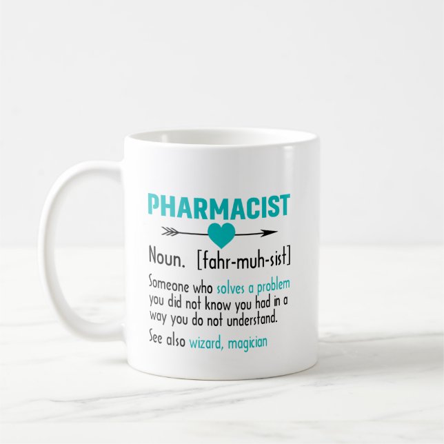 Taza De Café Farmacéutico Gracioso de Definición Farmacéutica (Izquierda)