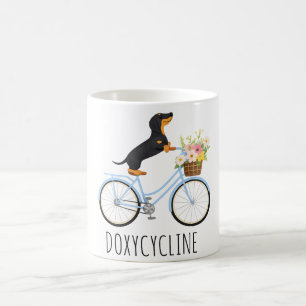 Taza De Café Farmacia de doxiciclina broma , Dachshund en bicic
