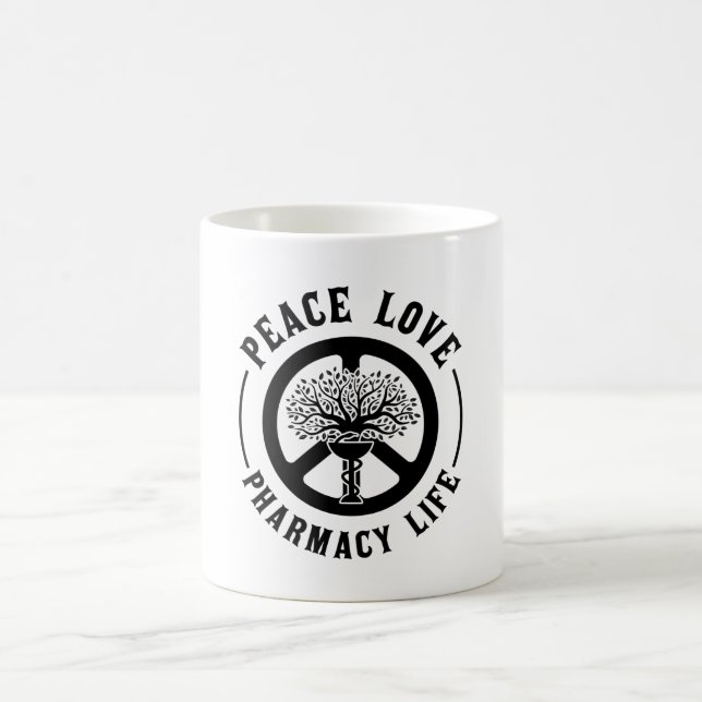 Taza De Café Farmacia de Paz Amor Farmacia de la Vida Farmacéut (Centro)