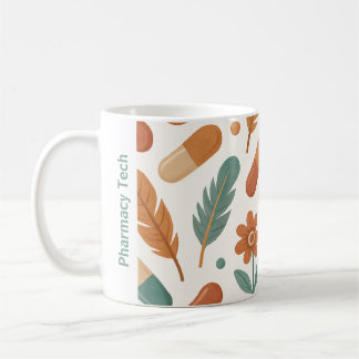 Taza De Café Farmacia personalizada Mug Boho Daisy Feathers