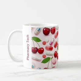 Taza De Café Farmacia personalizada Mug cerezas rosadas