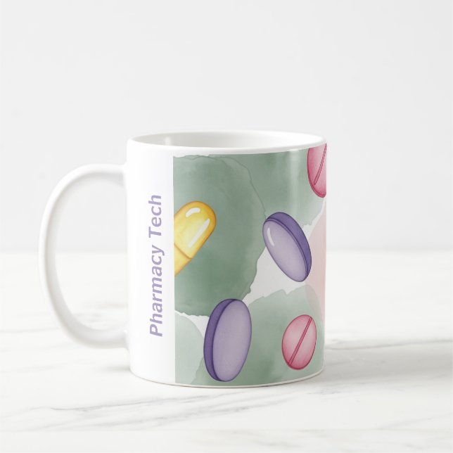 Taza De Café Farmacia personalizada Mug Púrpura Gris Pink Púrpu (Izquierda)