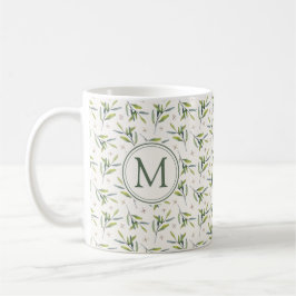 Taza De Café Farmhouse Botanical Initial M Cottage Garden