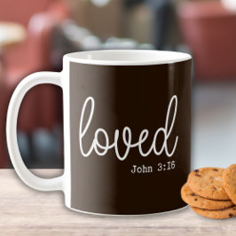Taza De Café Farmhouse Brown Love Faith Cita minimalista
