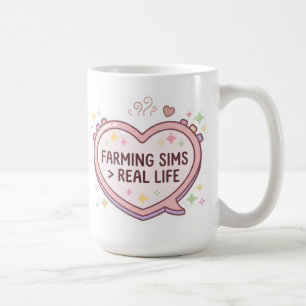 Taza De Café Farming Sims Mayor Que La Vida Real Corazón Consol
