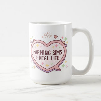 Taza De Café Farming Sims Mayor Que La Vida Real Corazón Consol