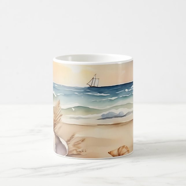 Taza De Café Faro acuático y playa (Centro)
