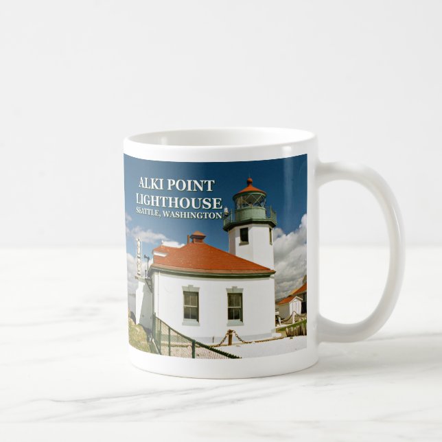 Taza De Café Faro Alki Point, Seattle Washington Mug (Derecha)