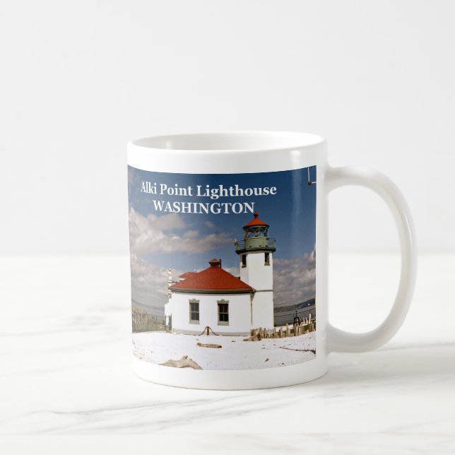 Taza De Café Faro Alki Point, Washington Mug (Derecha)