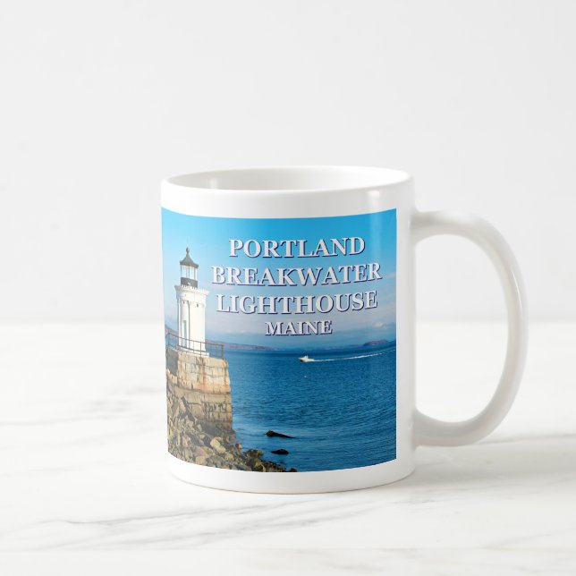 Taza De Café Faro de aguas residuales de Portland, Maine Mug (Derecha)