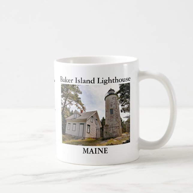 Taza De Café Faro de Baker Island, Maine Mug (Derecha)