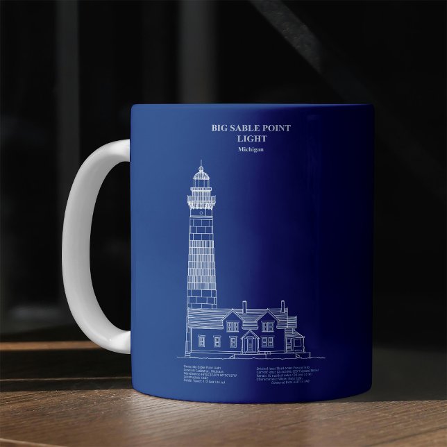 Taza De Café Faro de Big Sable Point - Míchigan – DC (Big Sable Point Lighthouse - Michigan – AD. Coffee Mug)