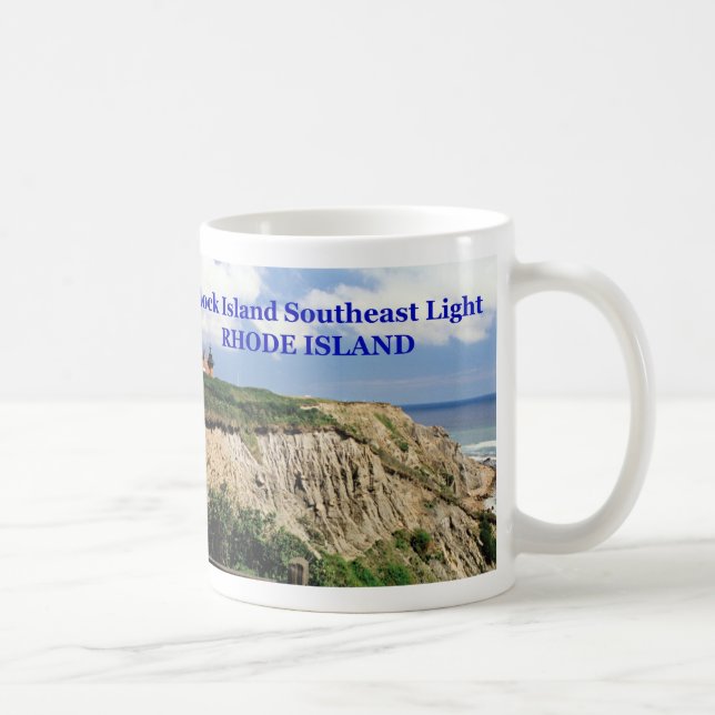 Taza De Café Faro de Block Island Southeast, Rhode Island (Derecha)