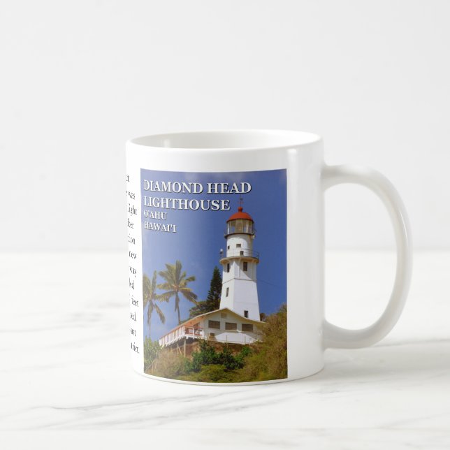 Taza De Café Faro de cabeza de diamante, O'ahu, Hawai'i Mug (Derecha)