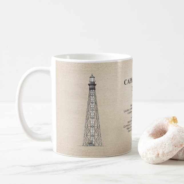 Taza De Café Faro de Cabo Charles - Virginia - SBD (Con donut)