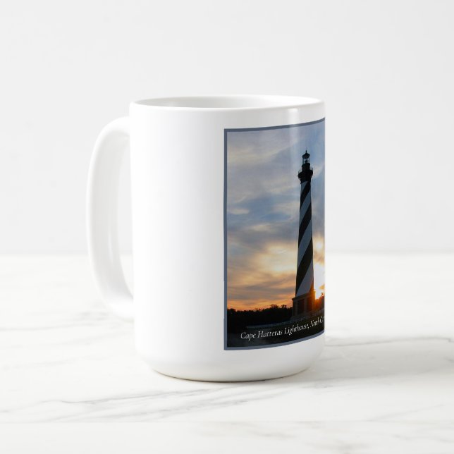 Taza De Café Faro de Cape Hatteras al atardecer (Anverso izquierdo)