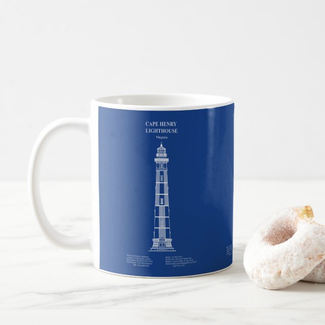 Taza De Café Faro de Cape Henry - Virginia - AD (Con donut)