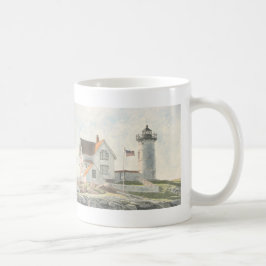 Taza De Café Faro de Cape Neddick Acuarela