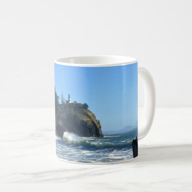 Taza De Café Faro de decepción del Cabo, Washington (Anverso derecho)