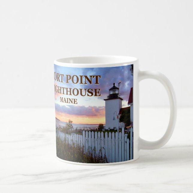 Taza De Café Faro de Fort Point, Maine Mug (Derecha)