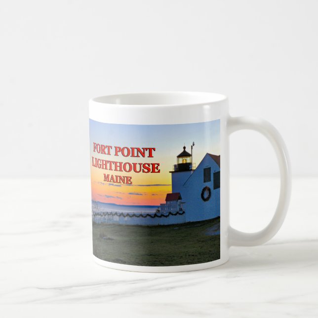 Taza De Café Faro de Fort Point, Maine Mug (Derecha)