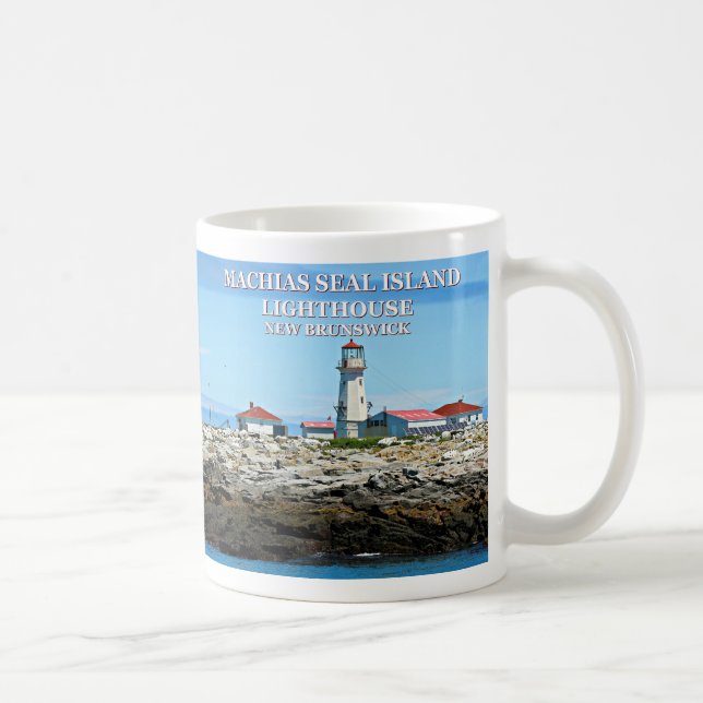 Taza De Café Faro de la isla de foca de Machias, New Brunswick  (Derecha)