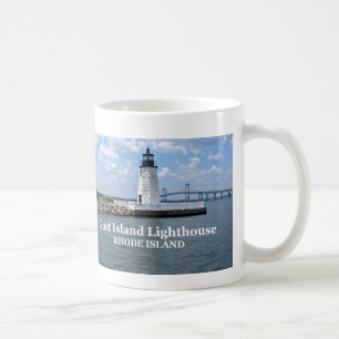 Taza De Café Faro de la isla de la cabra, isla de Rhode Mug