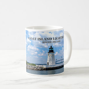 Taza De Café Faro de la isla de la cabra, isla de Rhode Mug
