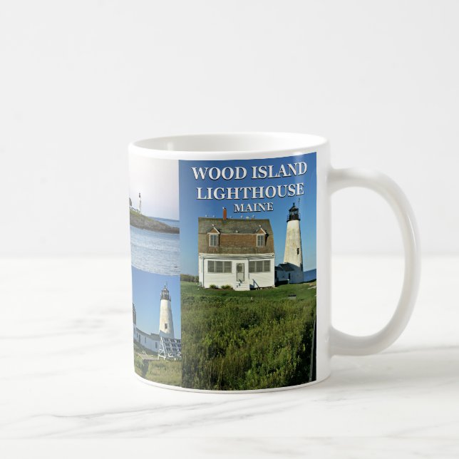 Taza De Café Faro de la isla de la madera, Maine Mug (Derecha)