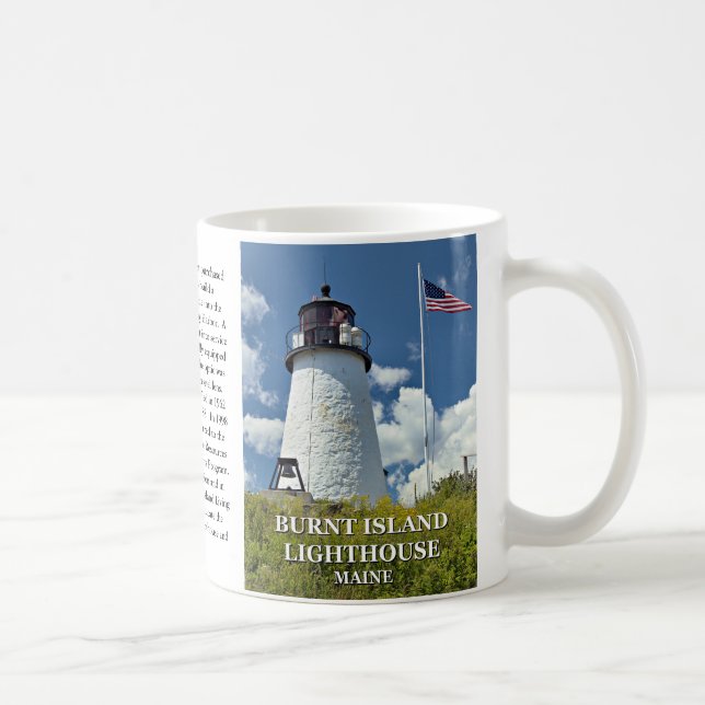 Taza De Café Faro de la isla quemada, Maine Mug (Derecha)