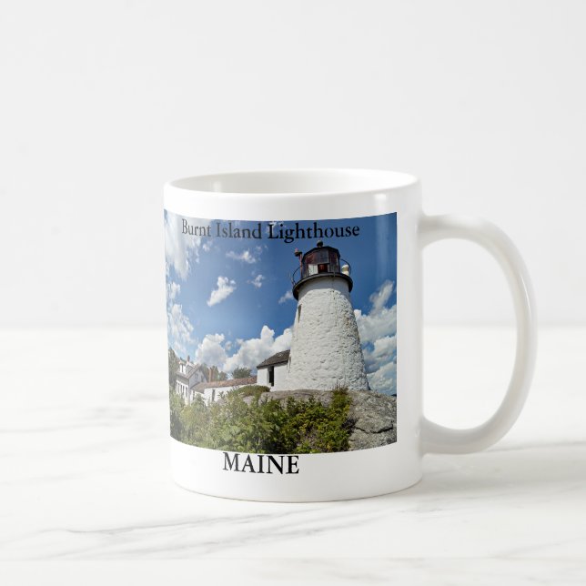 Taza De Café Faro de la isla quemada, Maine Mug (Derecha)