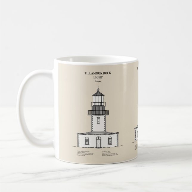 Taza De Café Faro de la Roca Tillamook - Oregon - SBD (Izquierda)