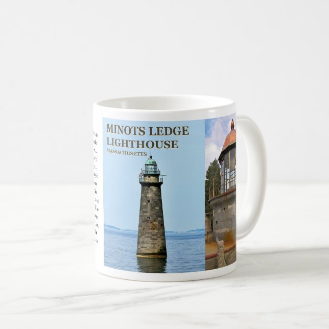 Taza De Café Faro de Minots Ledge, Bomba de Massachusetts (Anverso derecho)