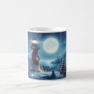 Taza De Café Faro de Navidades náuticos