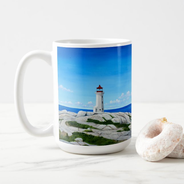 Taza De Café Faro de Peggy's Cove (Con donut)
