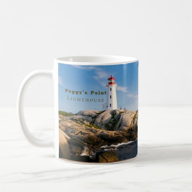 Taza De Café Faro de Peggys Point Atlantic Canadá (Izquierda)