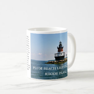 Taza De Café Faro de playa de Plum, isla de Rhode Mug