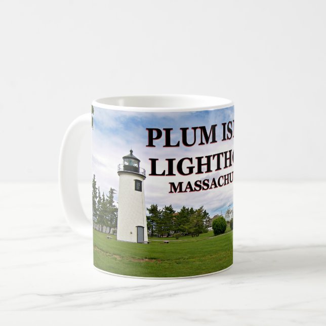 Taza De Café Faro de Plum Island, Massachusetts Mug (Anverso izquierdo)