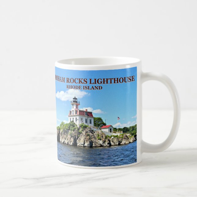 Taza De Café Faro de Pomham Rocks, Mug de Rhode Island (Derecha)