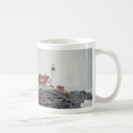 Taza De Café Faro de Portland Head en la niebla