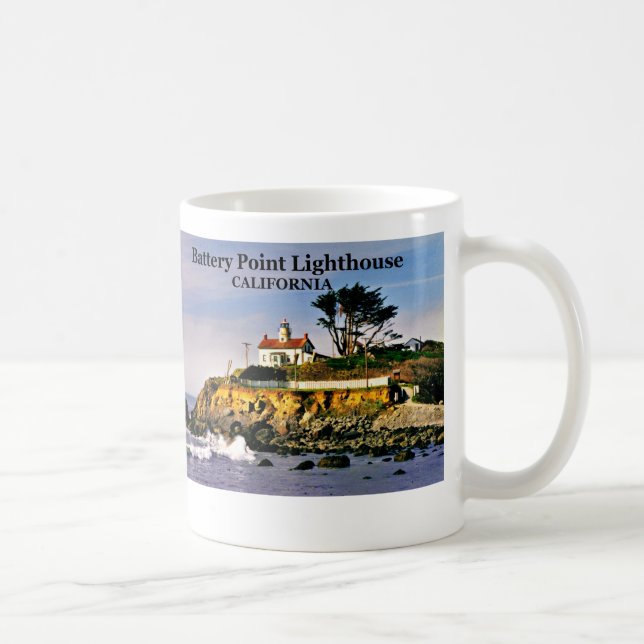 Taza De Café Faro de punta de batería, California Mug (Derecha)
