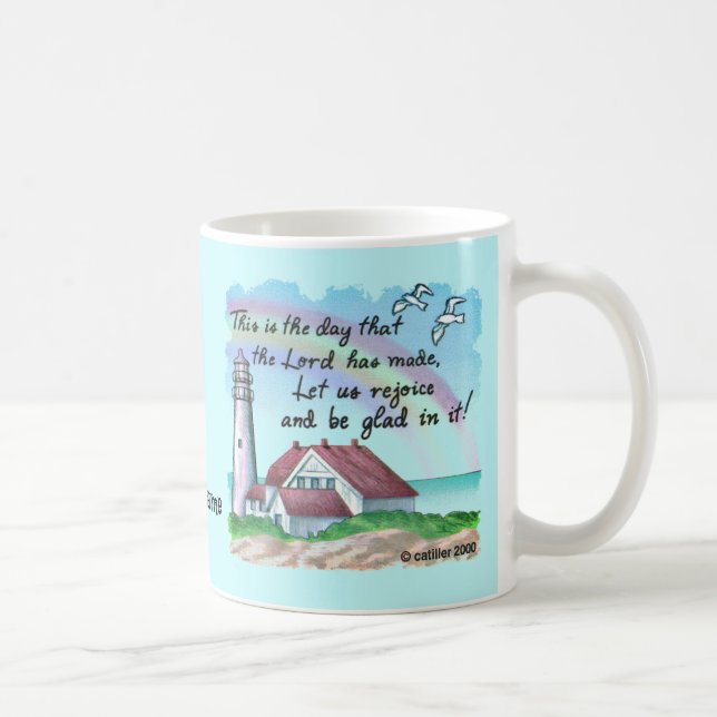 Taza De Café Faro de regocijo cristiano (Derecha)