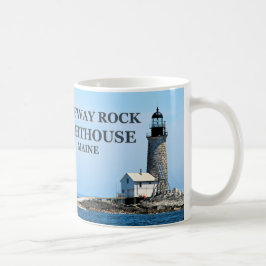 Taza De Café Faro de roca de media distancia, Maine Mug