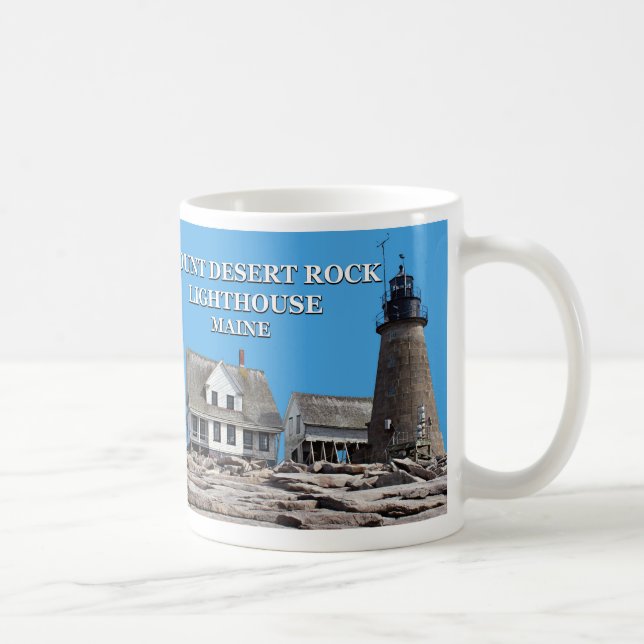 Taza De Café Faro de roca del desierto del Monte, Maine Mug (Derecha)
