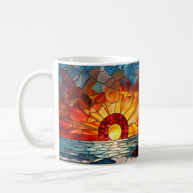 Taza De Café Faro de vidrio contenido Sunrise (Izquierda)