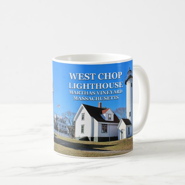 Taza De Café Faro de West Chop, estadio de MAMÁES del viñedo de (Anverso derecho)