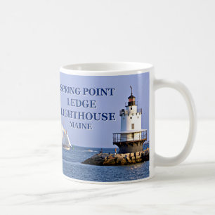 Taza De Café Faro del borde del muelle, Maine Mug